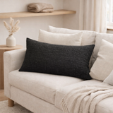 Coussin STONEWASHED TANA CARBONE 40 X 65 en situation