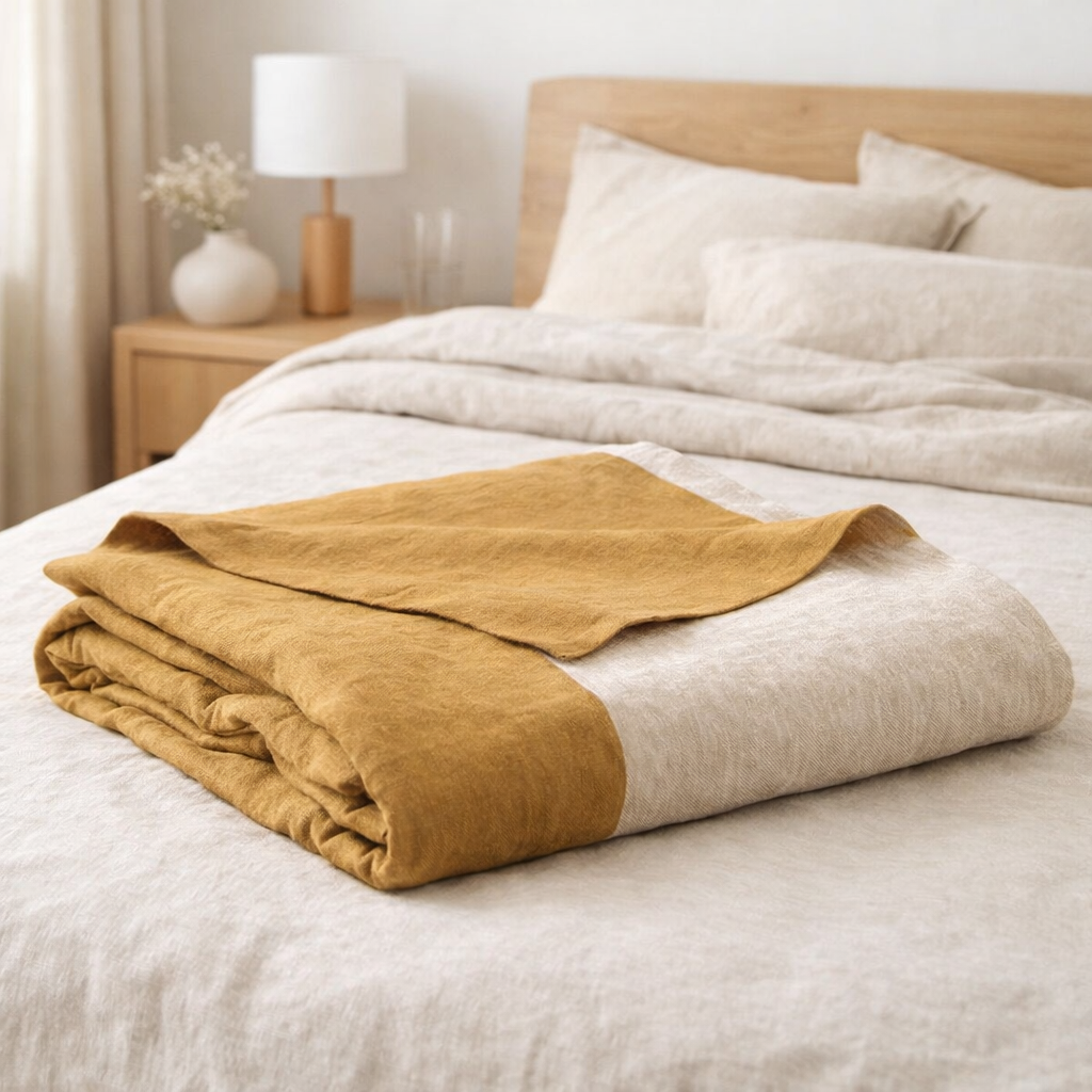 Drap plat stonewashed Zeff Bronze 240 x 300 en situation
