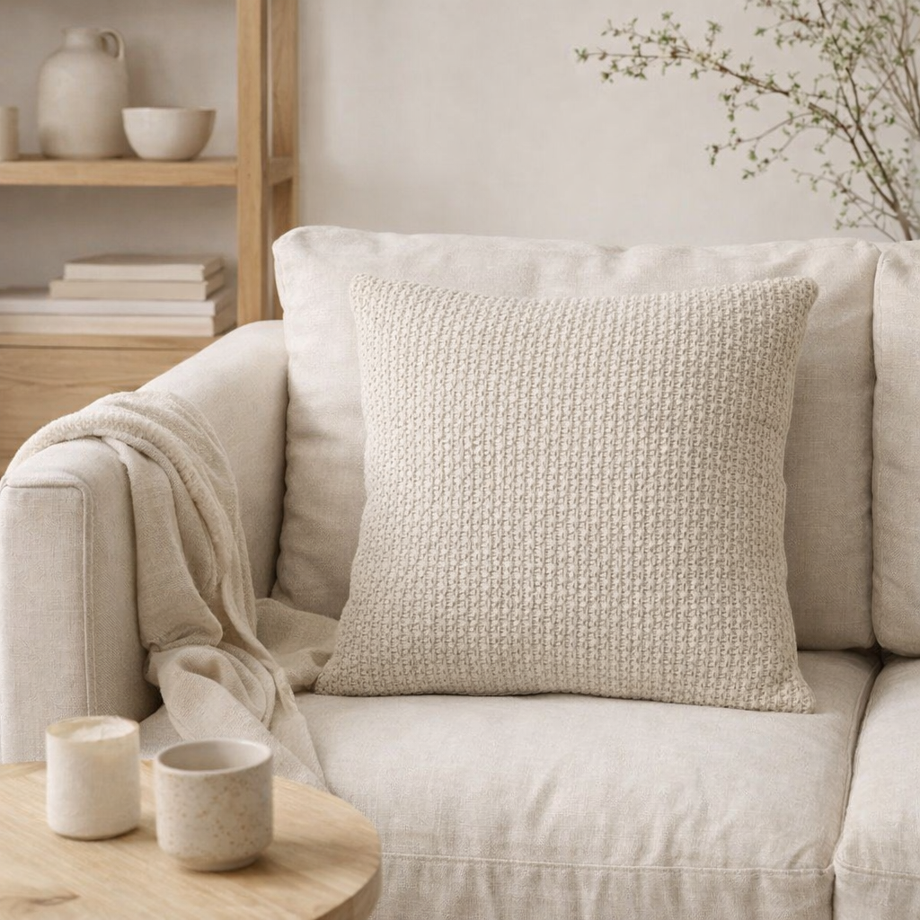 Coussin Maia Ficelle Lin 45 X 45 en situation