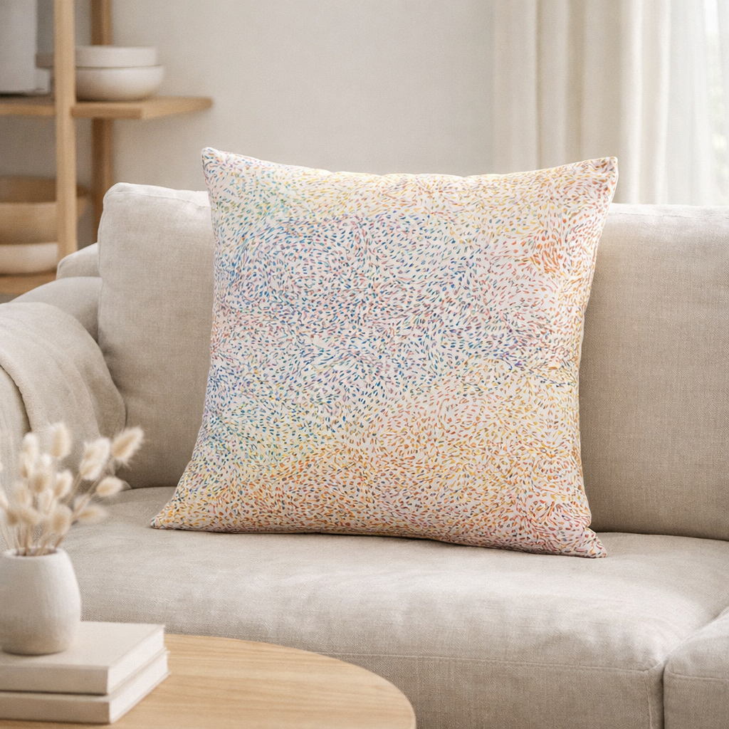 Coussin Daphne Naturel 45 x 45 en situation