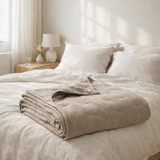 Jeté de lit stonewashed Zeff Naturel 240 x 260 en situation