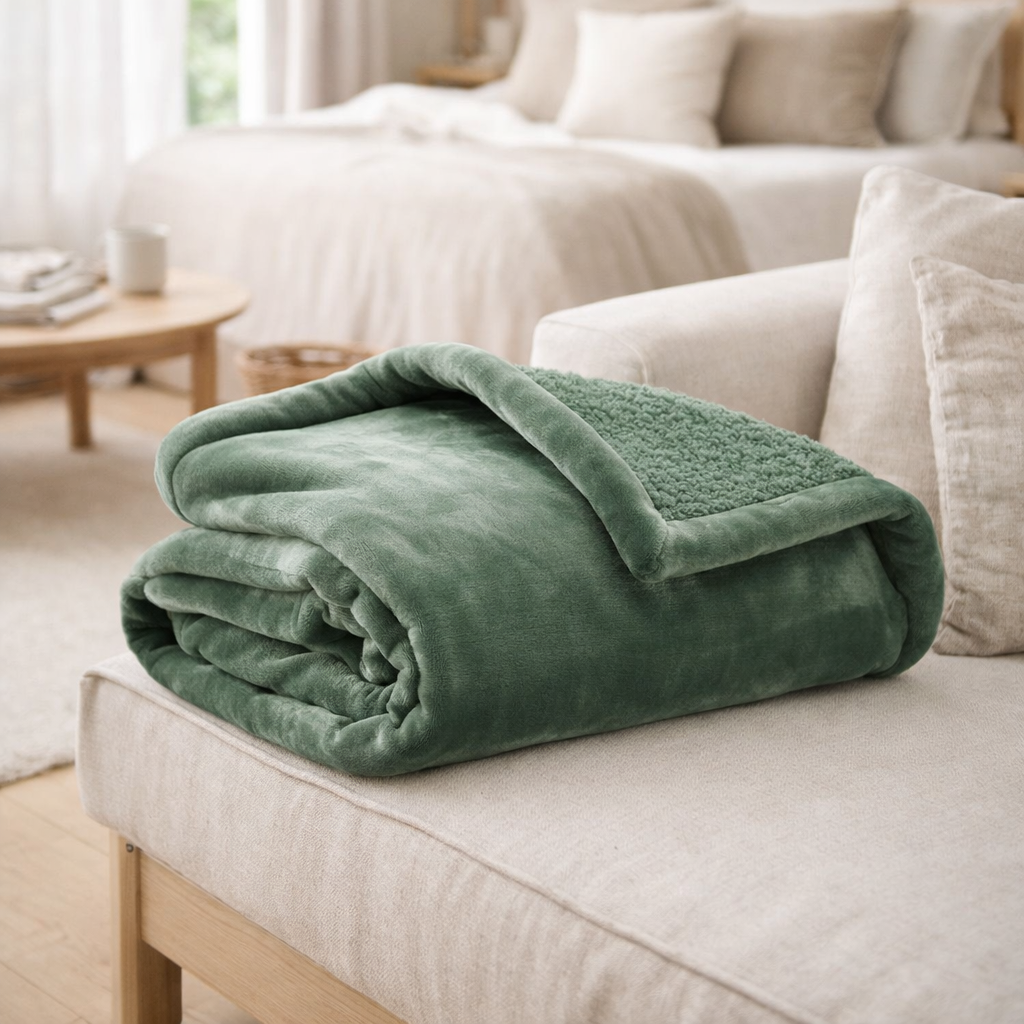 Plaid Michka Amande 130 x 160 en situation