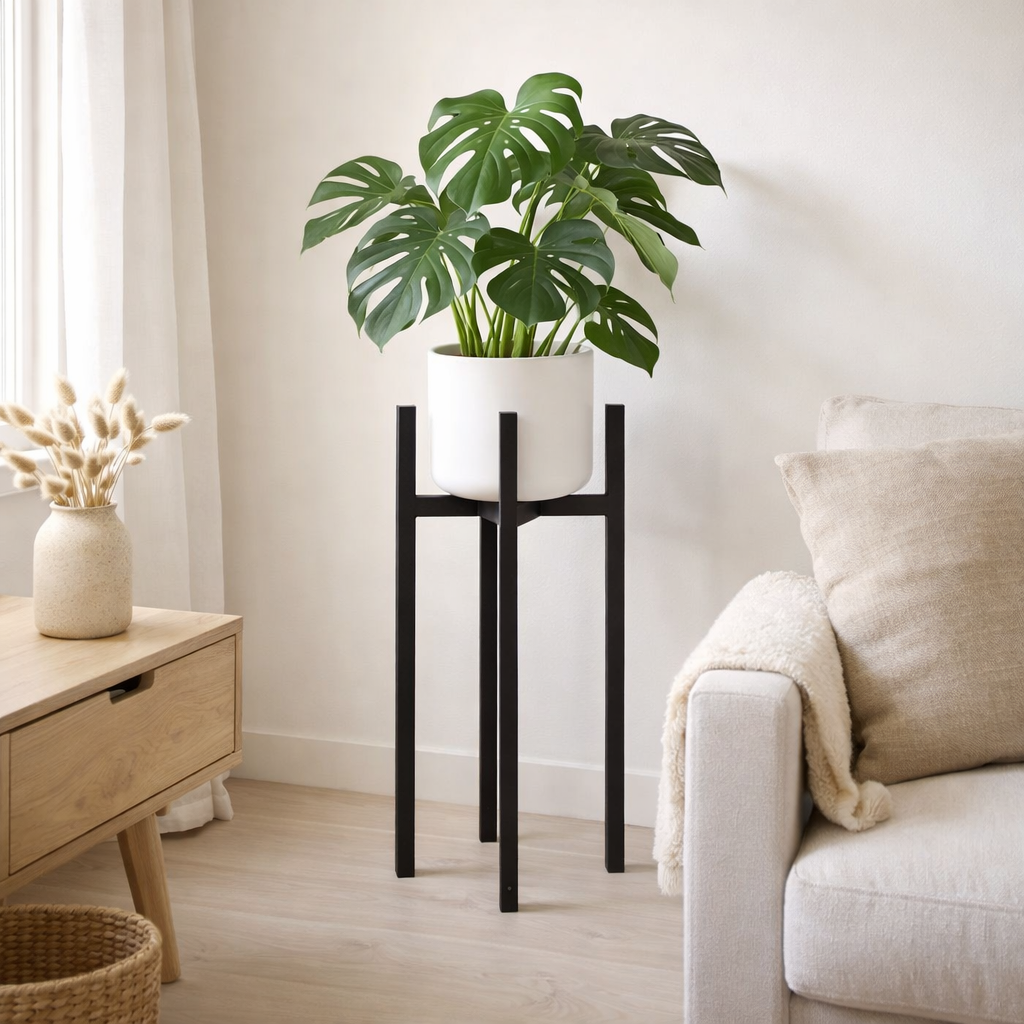 Support pour plantes Ascot Noir en situation