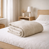 Housse de couette Stonewashed Zeff Naturel 240 x 220 en situation