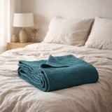 Jete de Lit Stonewashed Maia Topaze en situation
