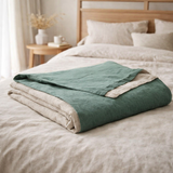 Drap Stonewashed Zephyr Vert de Gris en situation