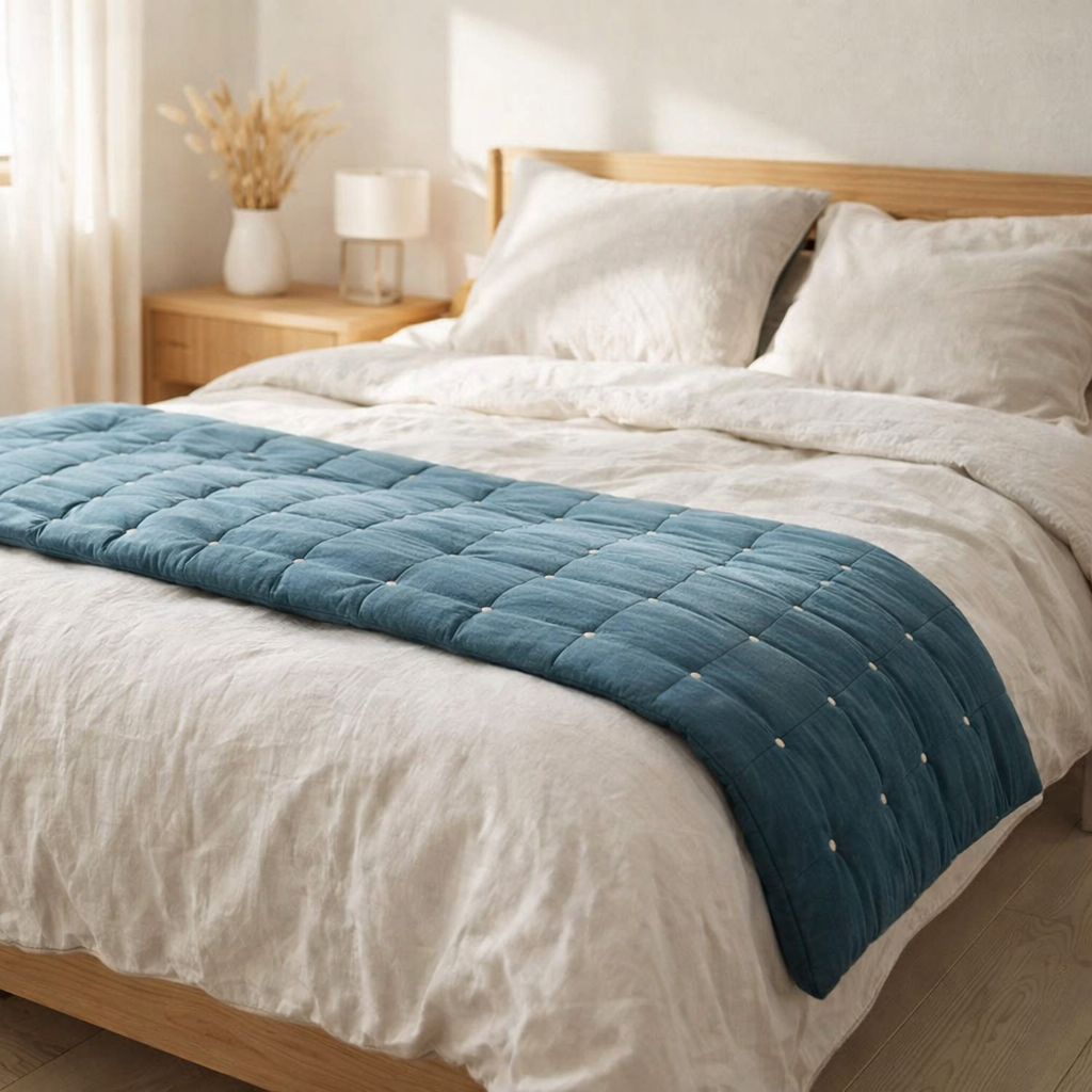 Chemin de lit uni Elise Riviera 90 x 240 en situation