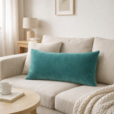 Coussin UNI ELISE VERT DE GRIS 40 X 65 en situation