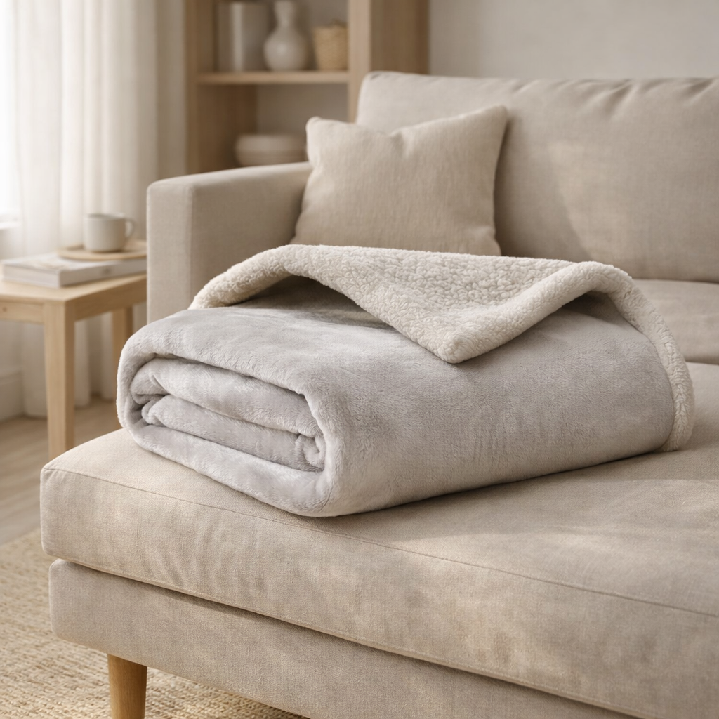 Maxi plaid Michka Perle 180 x 220 en situation