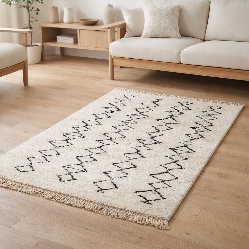Tapis Zagora Neige 120 x 170 en situation