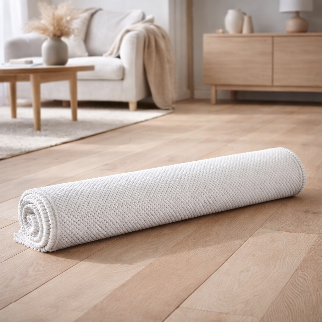 Tapis de bain uni Etia Neige 54 x 64 en situation