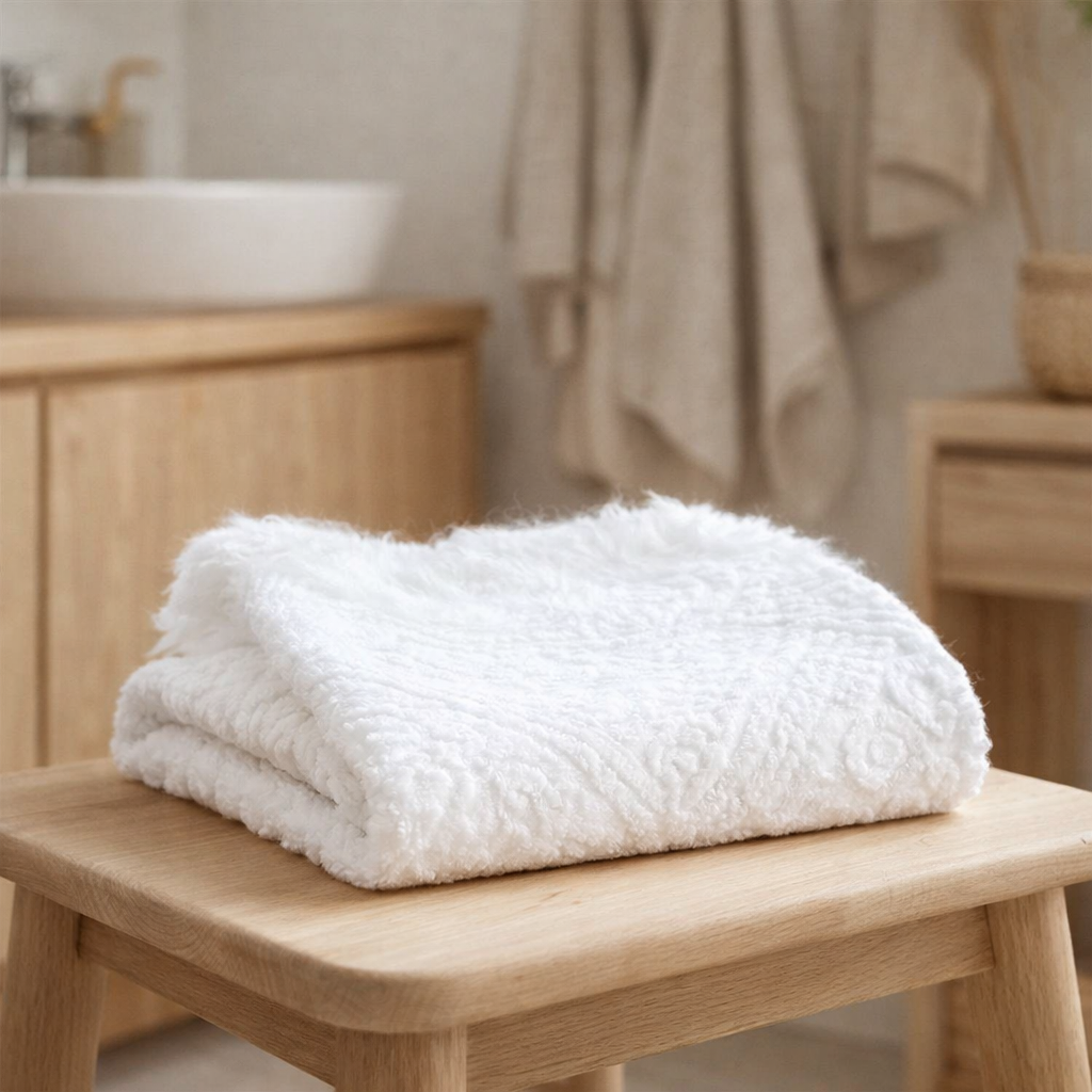Drap de bain Zoé Neige en situation