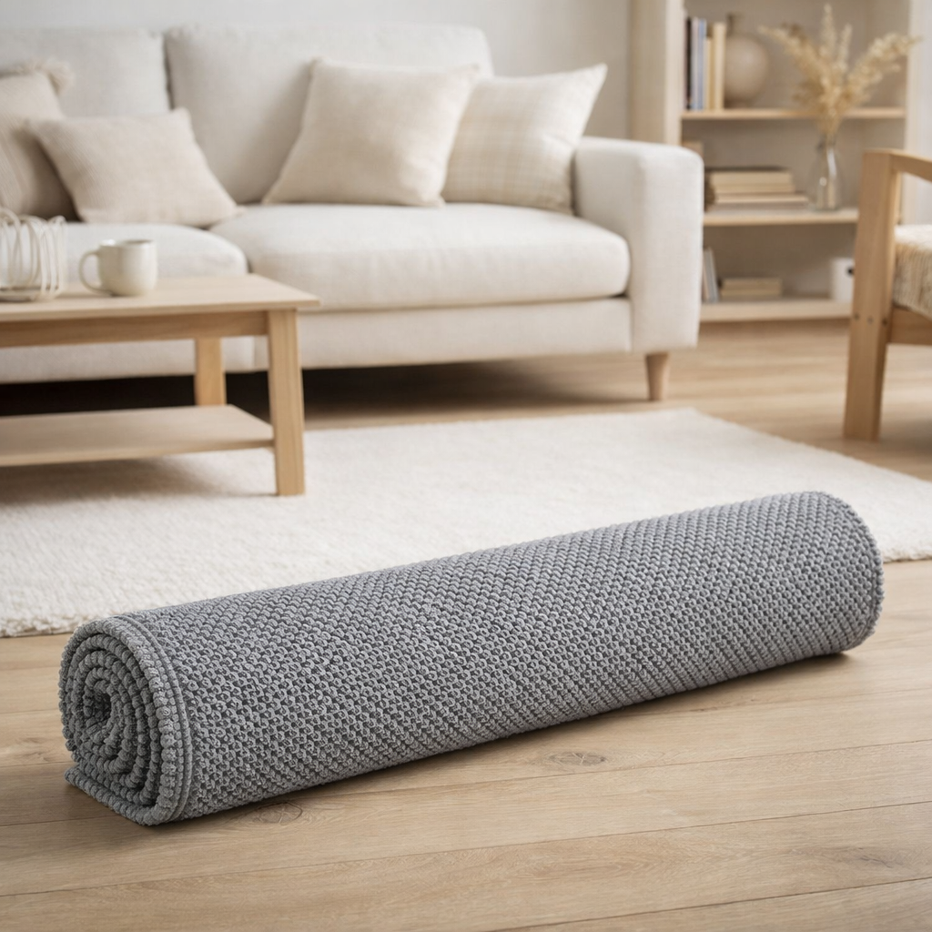 Tapis de bain uni Etia Perle 54 x 110 en situation