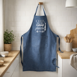 Tablier de cuisine Plancha Jeans 90 x 72 en situation