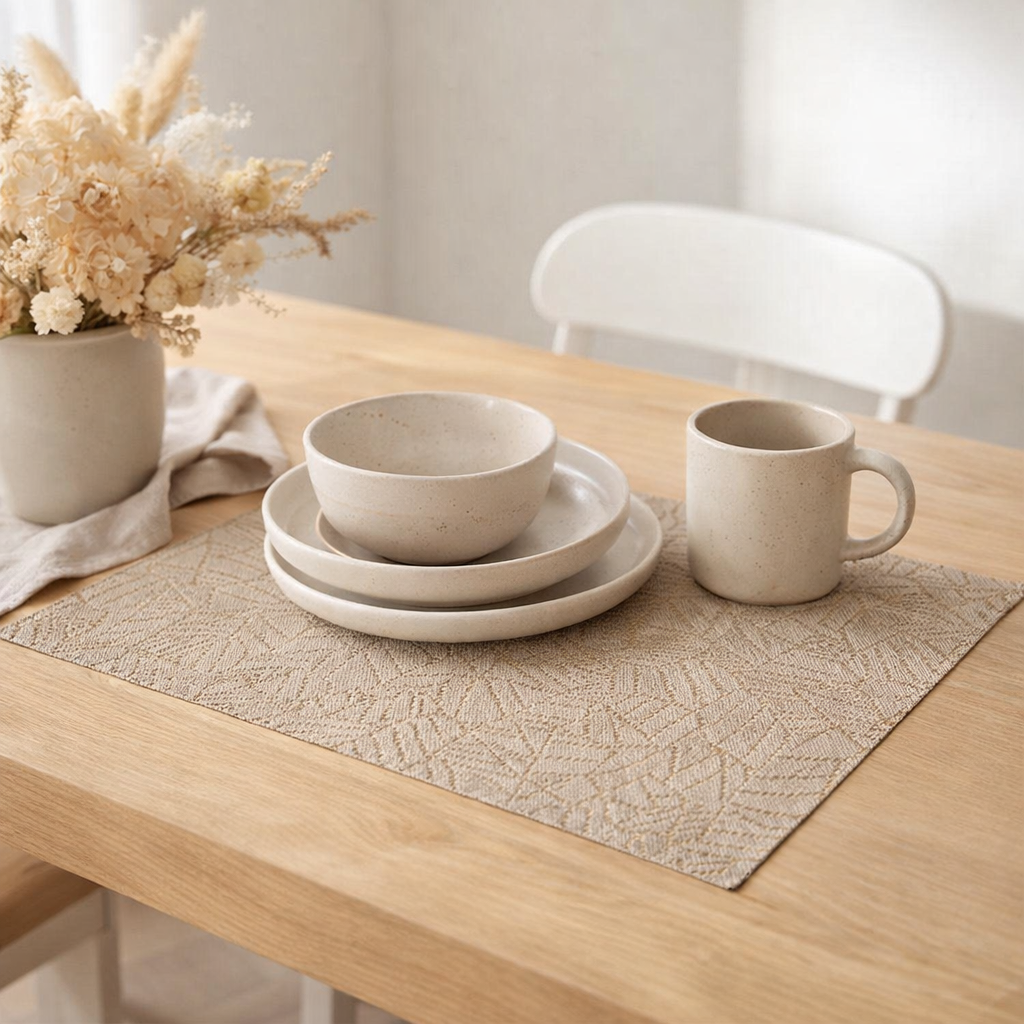Set de table Gena Taupe 33 x 45 en situation