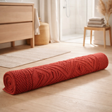 Tapis de bain uni Enzo Brique 54 x 110 en situation