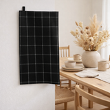 Torchon recycle Doha Noir 50 x 70 en situation