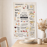 Torchon Verres et apéros Ecru 48 x 72 en situation