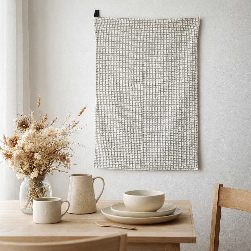 Torchon Nid d'abeille Mumba Ombre 50 x 70 en situation