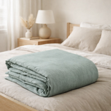 Housse de couette Stonewashed Zeff Vert de gris 260 x 240 en situation