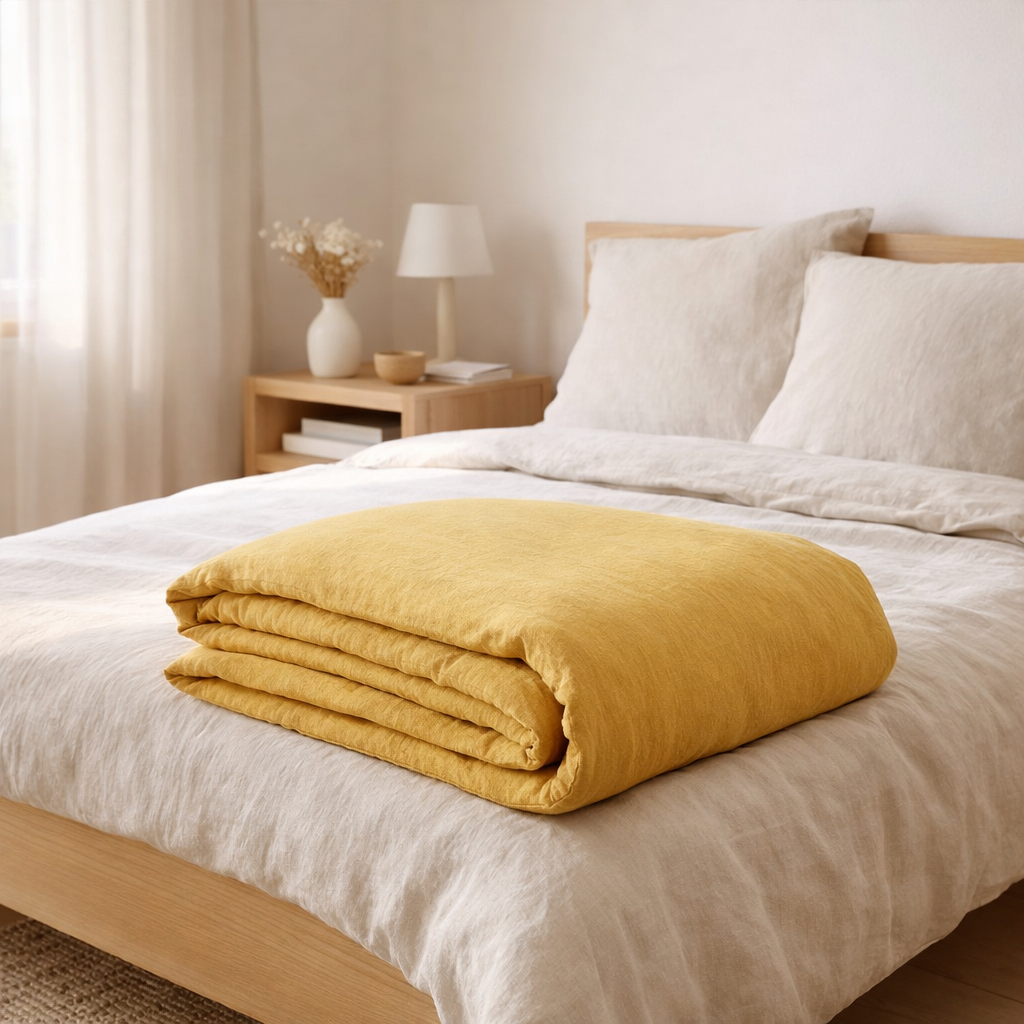 Housse de couette Stonewashed Zeff Absynthe 140 x 200 en situation