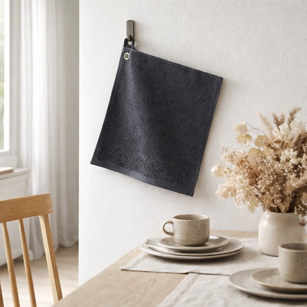 Essuie Mains Oeillet Curl Ombre 50 X 50 en situation