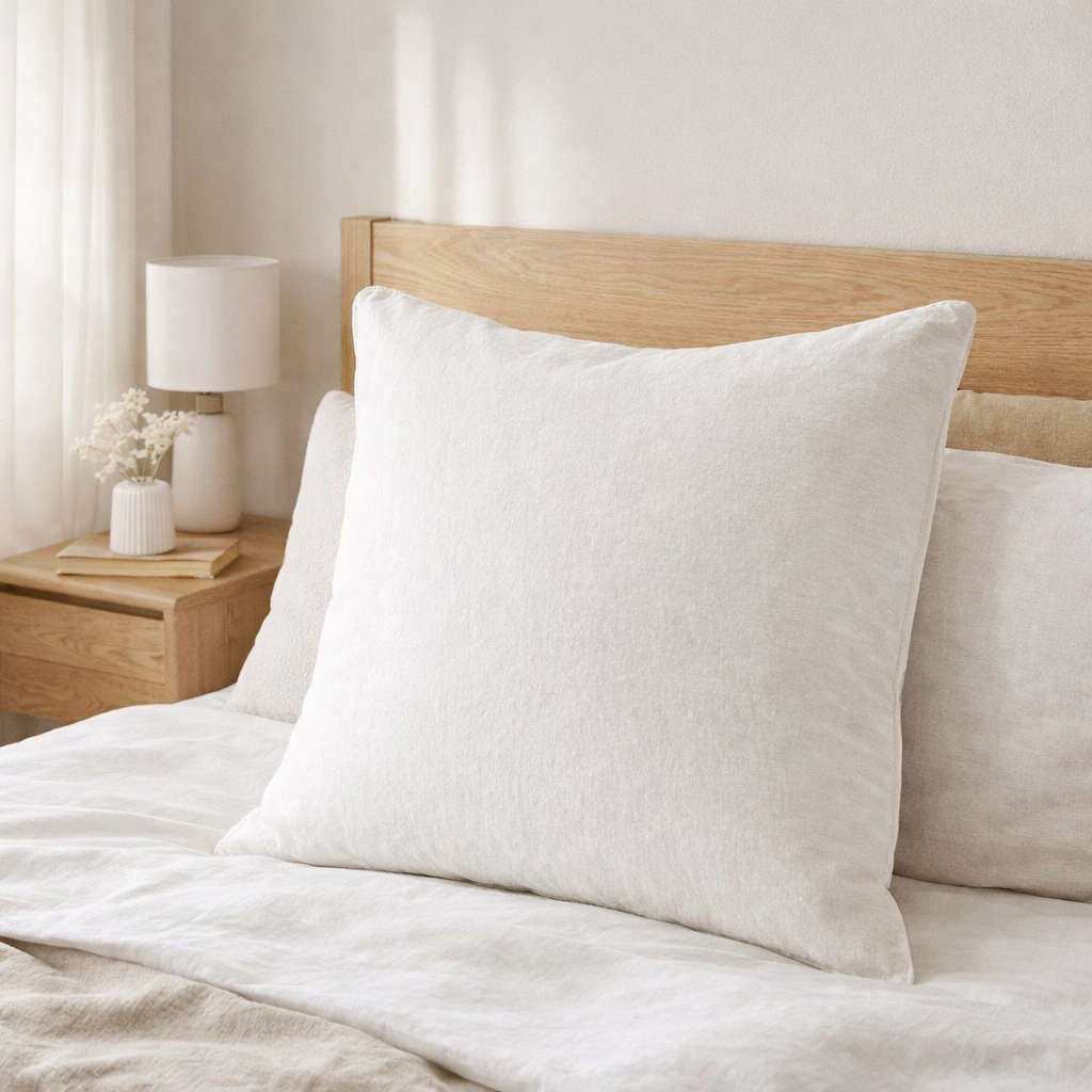 Taie d'oreiller Stonewashed Zeff Blanc 65 x 65 en situation