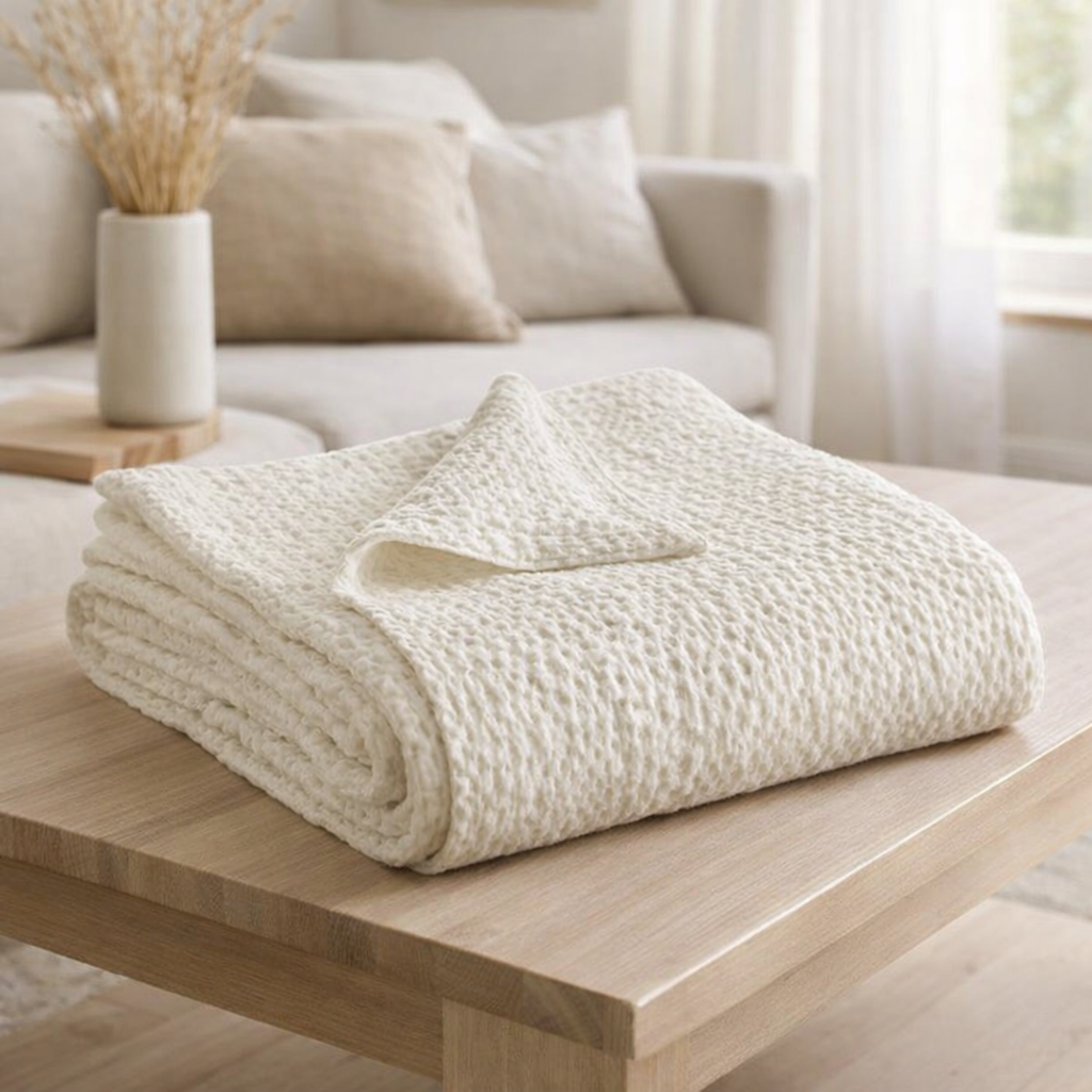 Jeté Stonewashed Tana Craie 260 X 260 en situation