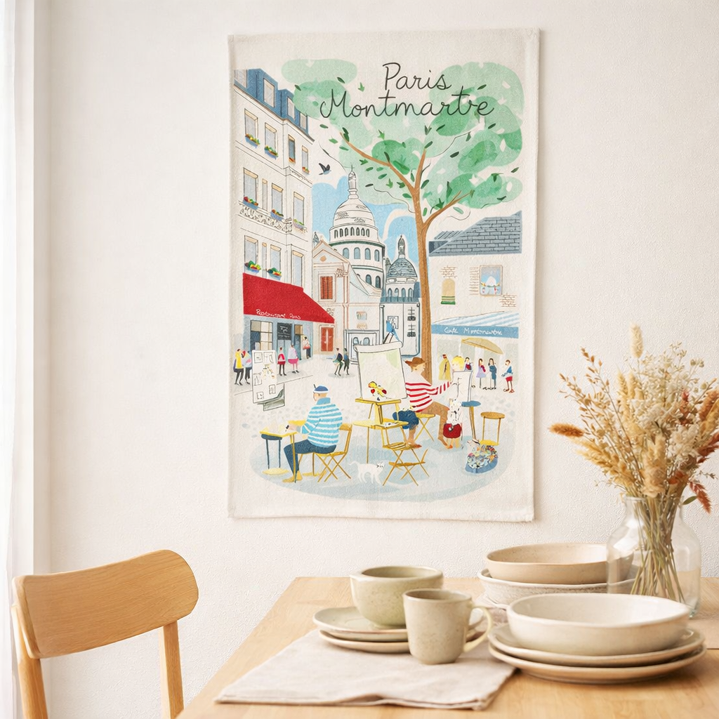 Torchon Paris Montmartre Ecru 48 x 72 en situation