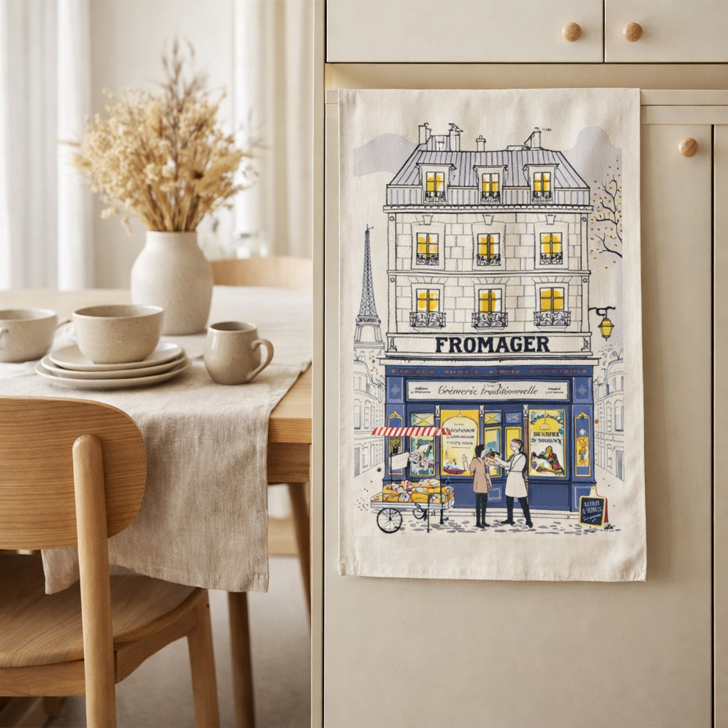 Torchon Façade Fromager Ecru 48 X 72 en situation