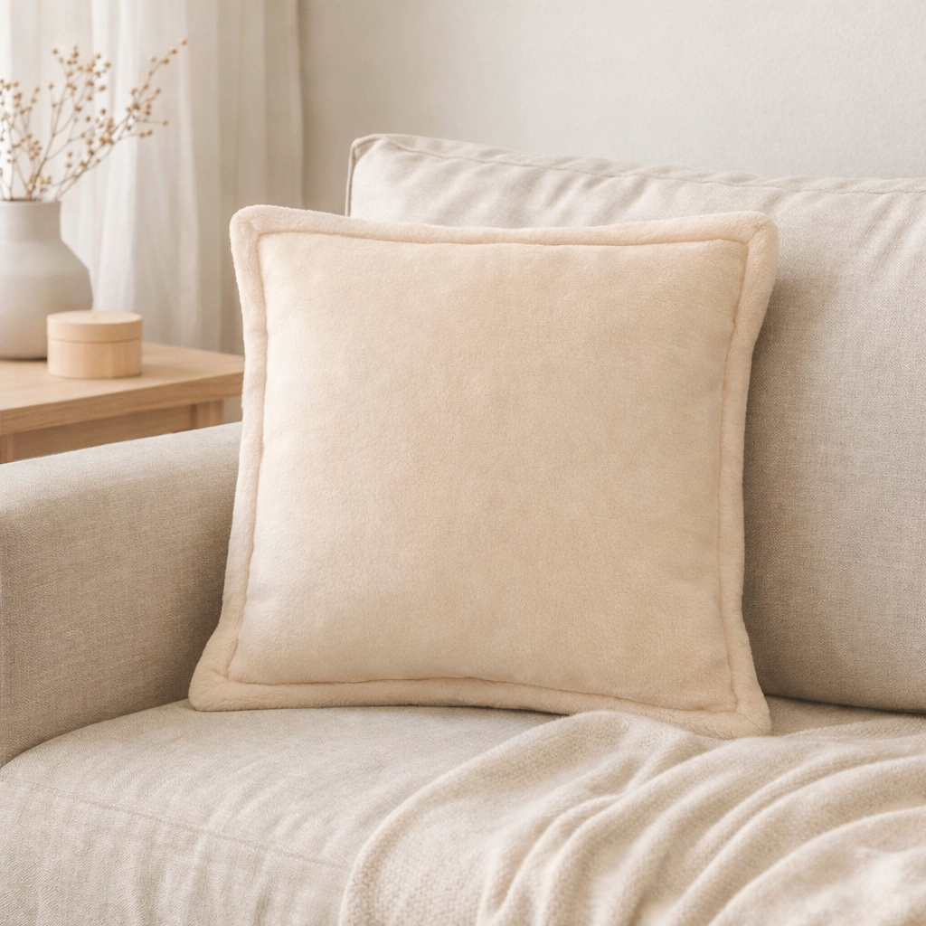 Coussin Tender Crème 50 x 50 en situation