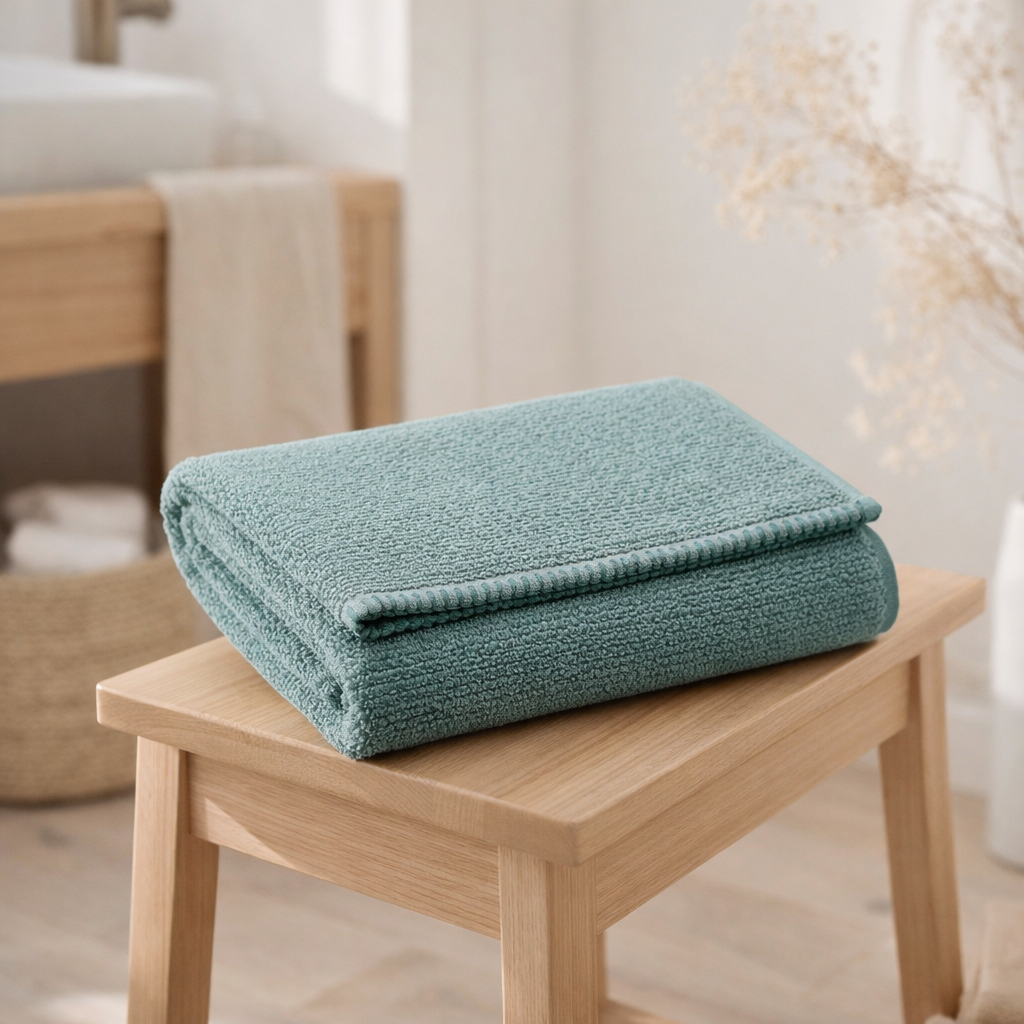 Drap de bain Bora Lichen 90 x 150 en situation
