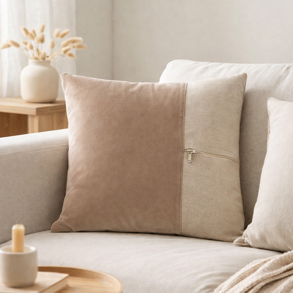 Coussin uni Elise Tonnerre 45 x 45 en situation