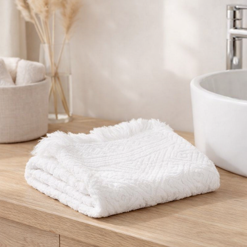 Serviette de toilette Zoé Neige en situation