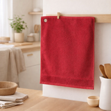 Essuie-mains oeillet Curl Geranium 50 x 50 en situation
