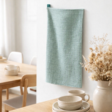 Torchon nid d'abeilles Mumba Paon 50 x 70 en situation