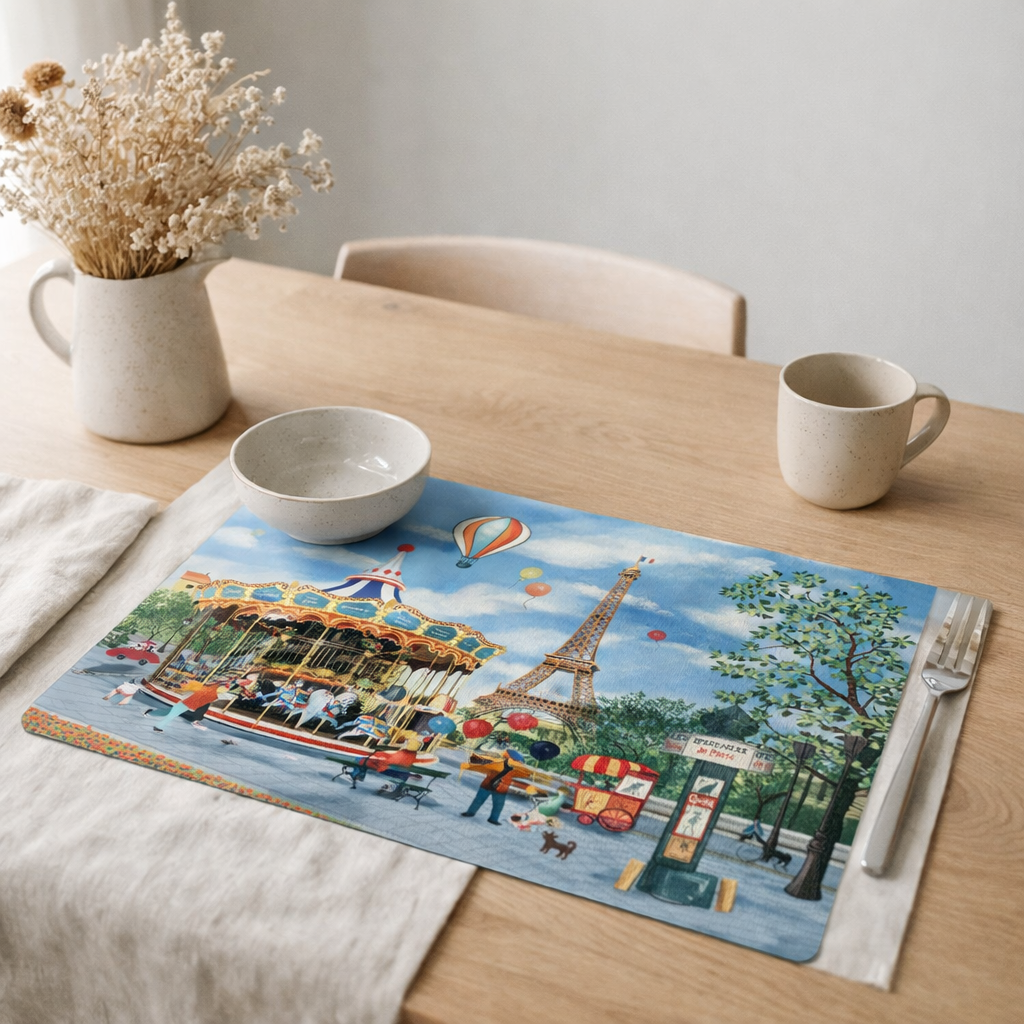 Set de table Carrousel Tour Eiffel Assortis 30 x 45 en situation