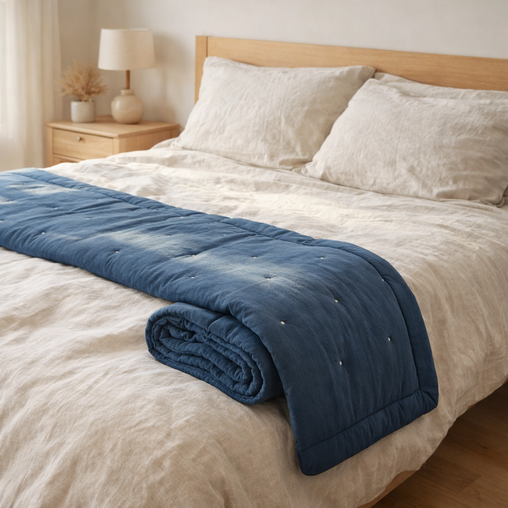 Chemin de lit stonewashed Zeff Touareg 90 x 240 en situation
