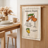 Torchon Shadoks Le bon sens Ecru 48 x 72 en situation