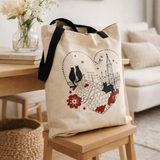 Sac Chats Coeur Beige 40 x 35 en situation