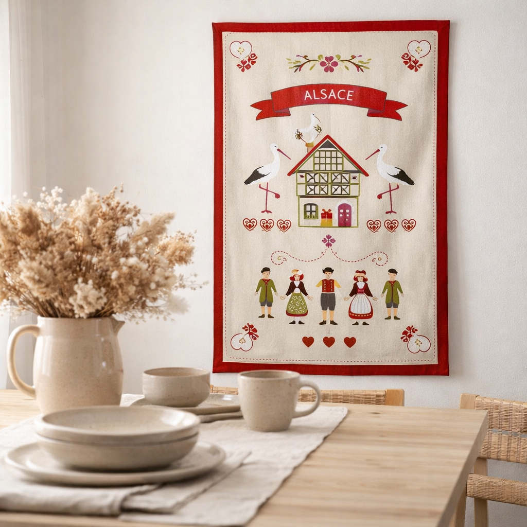 Torchon Hisla Beige 50 x 70 en situation