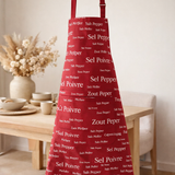 Tablier Sel & Poivre rouge en situation