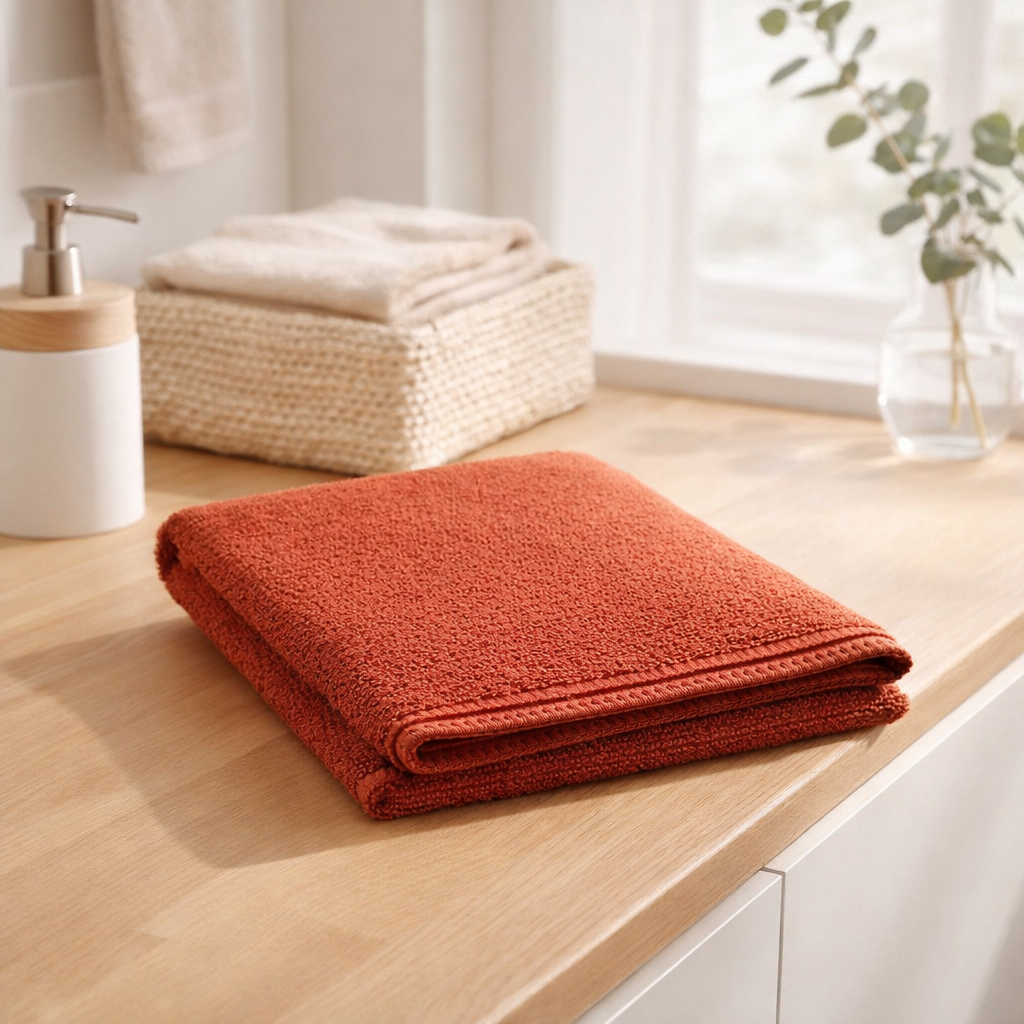 Serviette de toilette Bora Rooibos 50 x 100 en situation