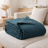 Plaid uni Fara Paon 135 x 200 en situation