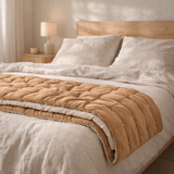 Chemin de lit uni Elise Camel 90 x 240 en situation