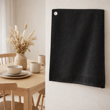 Essuie-main Curl noir 50 x 50 en situation