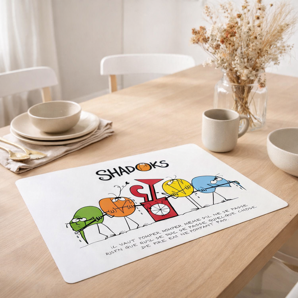 Set de table Shadoks Il vaut mieux pomper 30 x 45 en situation