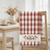 Torchon Carreaux Harz Rouge 70 x 50 en situation