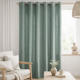 Rideau stonewashed Zeff Vert de gris 140 x 280 en situation