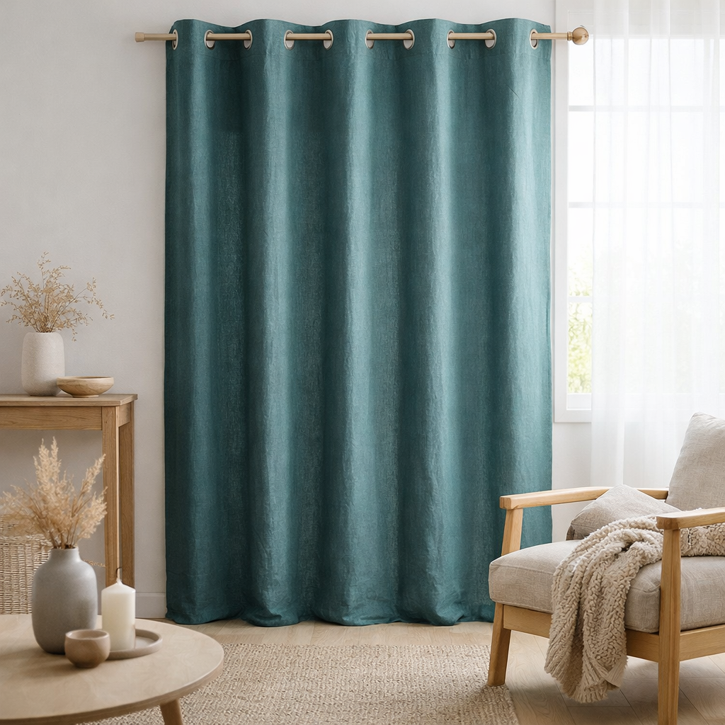 Rideau Stonewashed Zeff Prusse 140 x 280 en situation